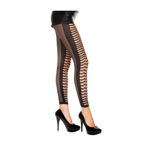 Leggings noir sexy lanières 